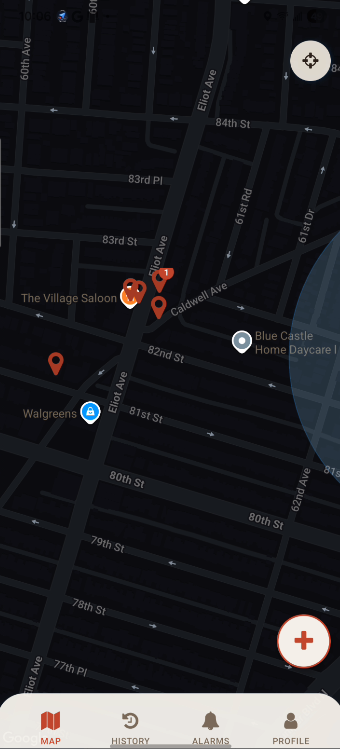 PinPoint map view with pins